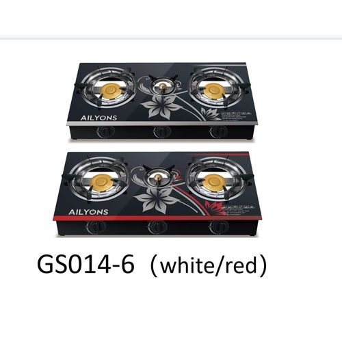 AILYONS Tabletop Gas Cookers 3 Burner Glass Top Gas Stove