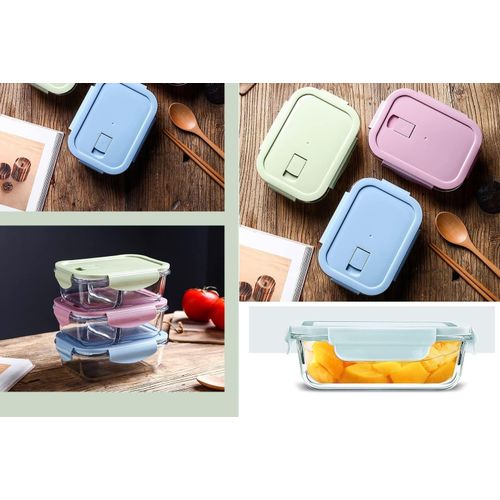 3-Pack Borosilicate Glass Lunch Box Food Storage Containers With Lids - Image 4