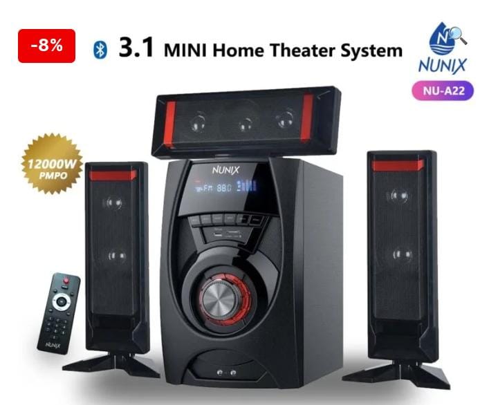 Nunix A22 3.1 CH Home Theatre Speaker System