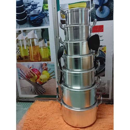 Tornado TC 14-Pcs Stainless Steel Cooking Pot Set Durable Non-Stick Interior Heat Resistant Handles Elegant Design for Everyday Cooking and Family Kitchen Use - Image 2