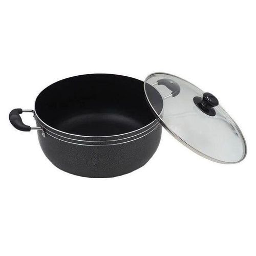 TC 14PCS Nonstick Black Cookware Set Cooking Pots Sufuria (20/22/24/28/30cm Pots + Glass Lids+silicone Spoons +26cm Frying Pan) - Image 5