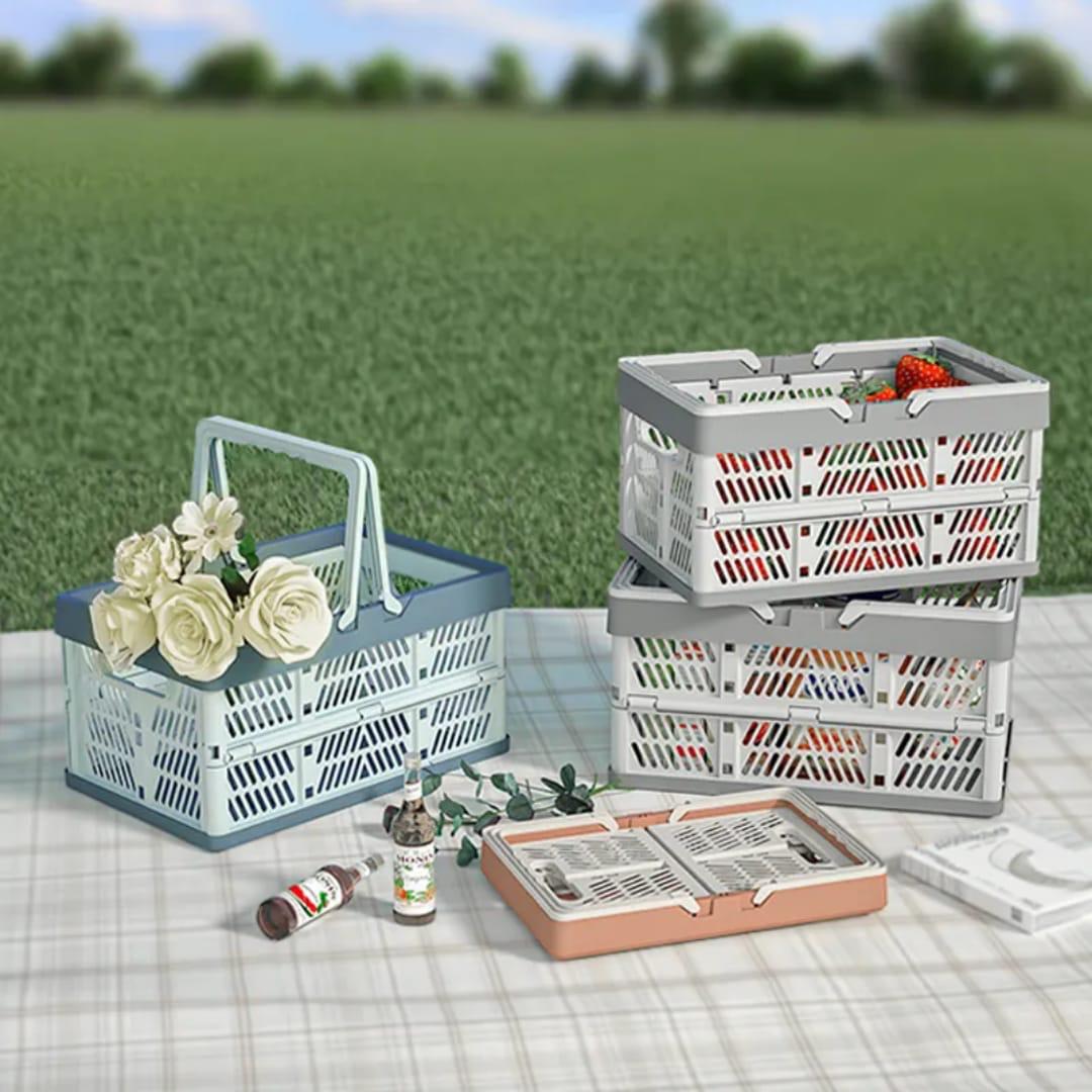Large Foldable/Collapsible Multifunctional Stackable Basket With Handles - Image 12