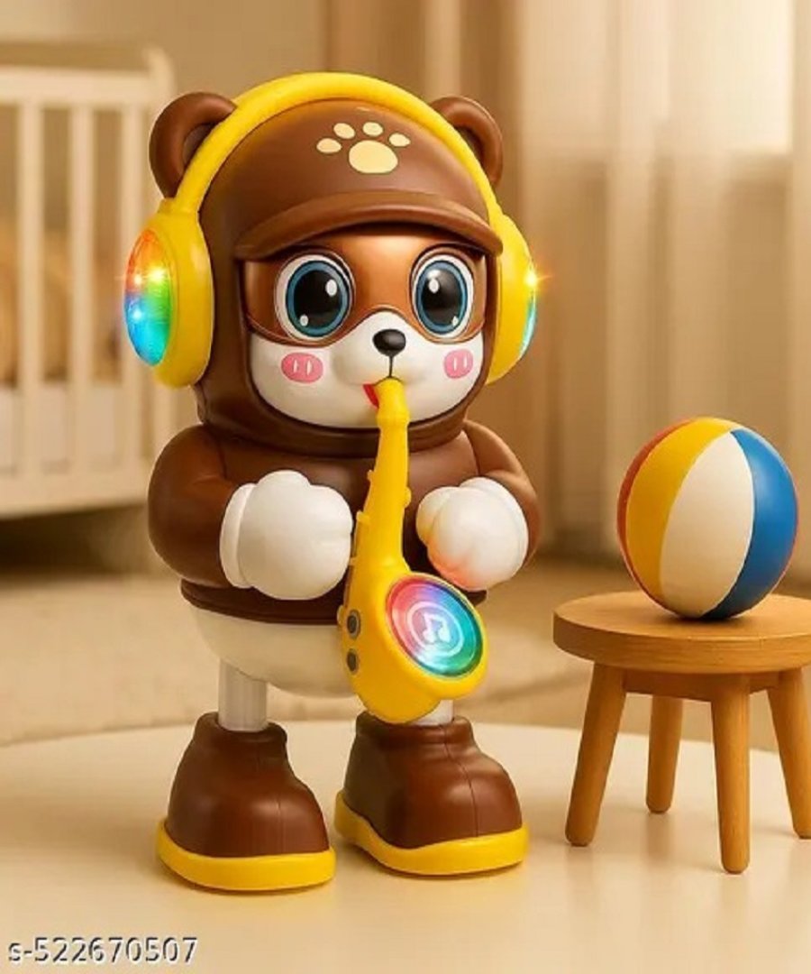 dancing saxophone bear toy or a musical bear toy with lights and sound.