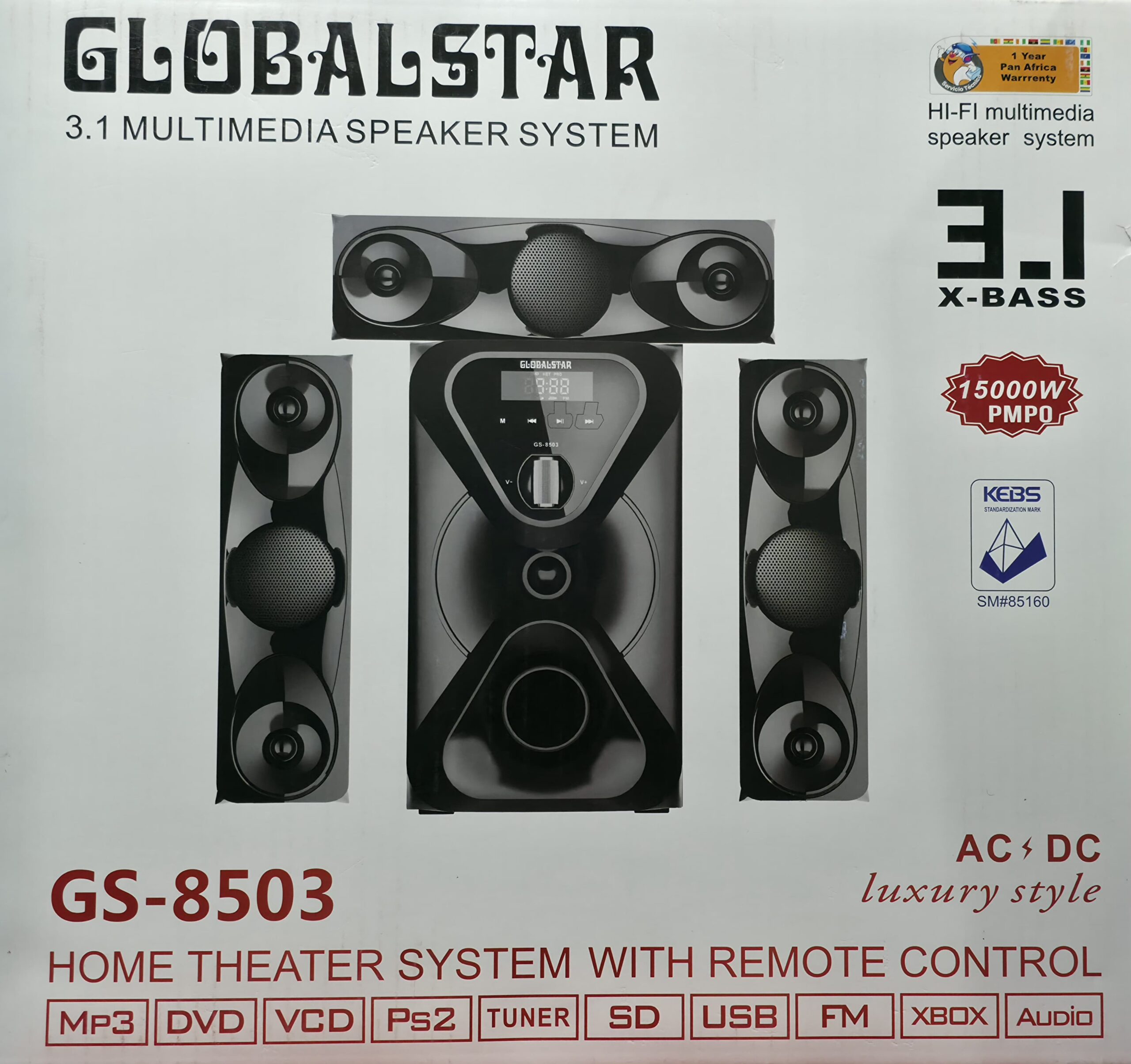 WOOFER.Globalstar GS-8503 3.1ch home theater system with remote control woofer syster